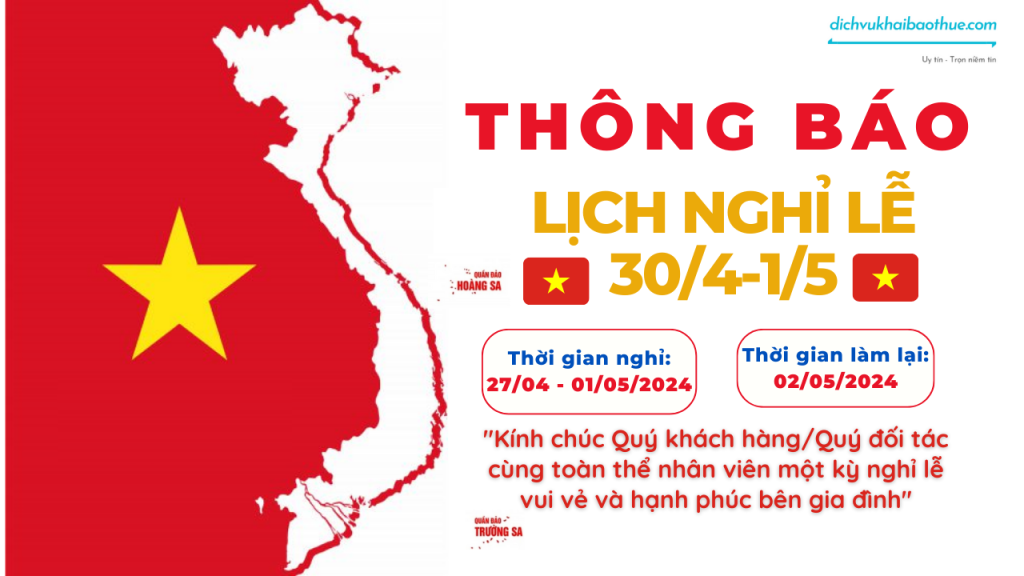 THông báo nghỉ lễ 30 4 1 5